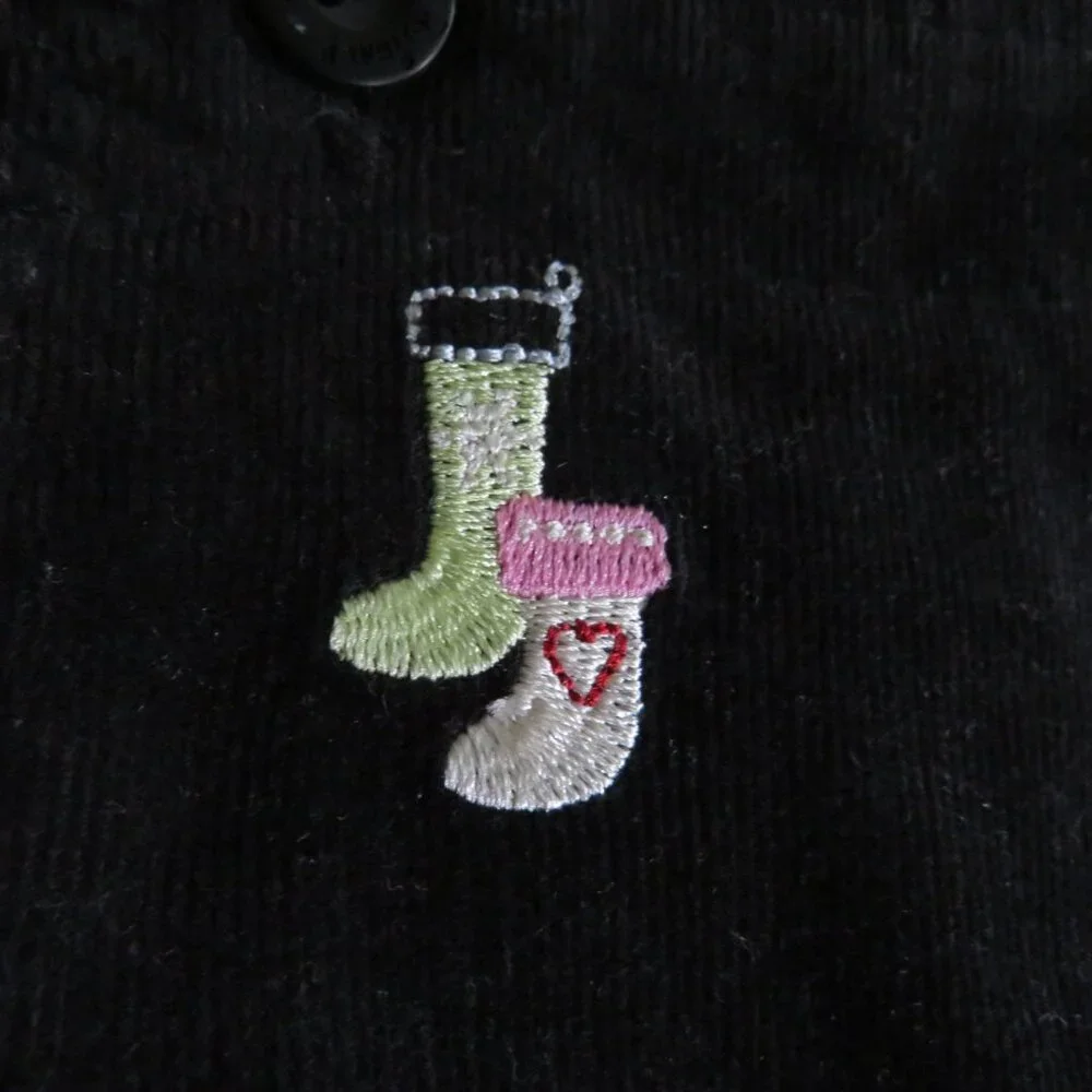 Baby Disney corduroy jumper Christmas embroidered w bodysuit & tights 3pc